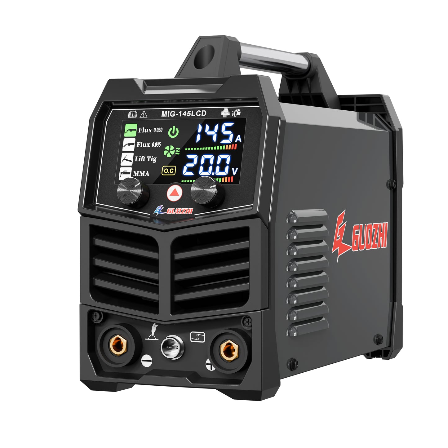 GZ GUOZHI Welder Machine, LCD 3 in 1 Welder,MIG Welder,Stick Welder ,Lift TIG, With Flux Core Welding Wire( E71T-GS)