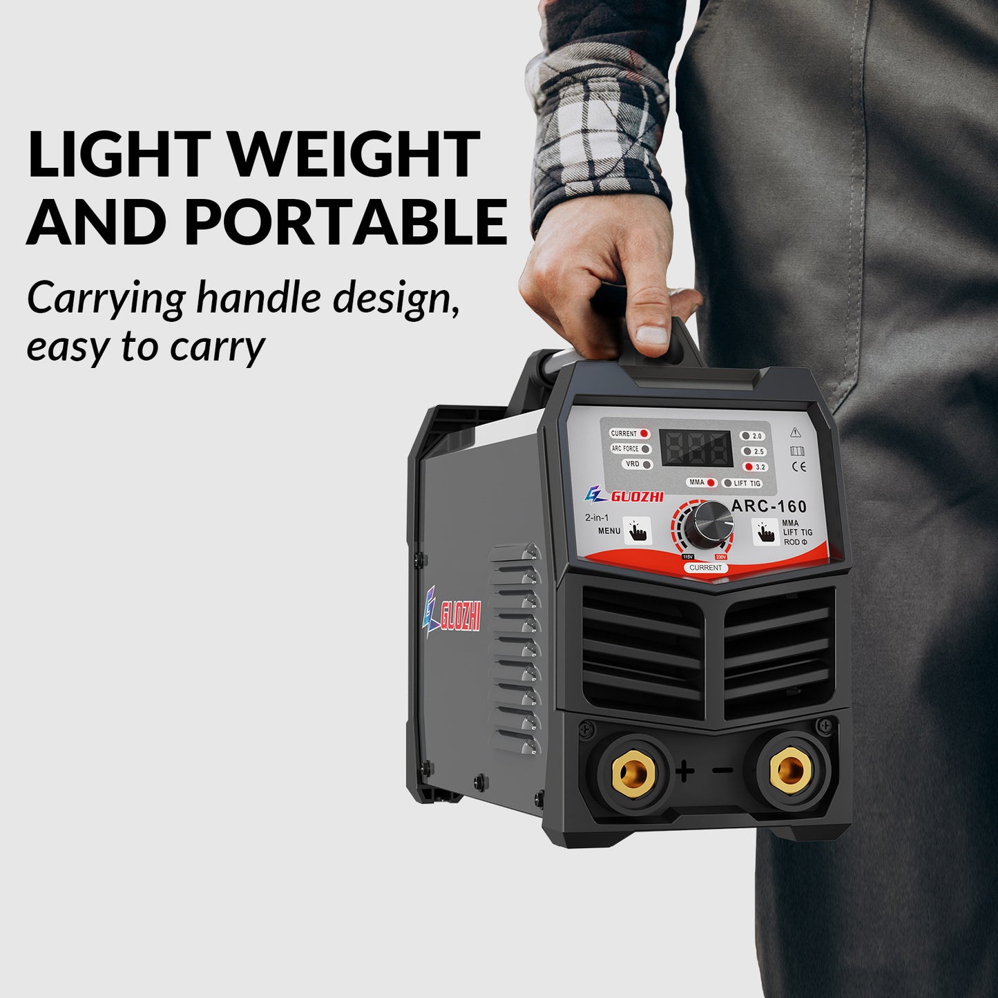 GZ GUOZHI 110V/220V 160A Stick Welder, Classic 2 in 1 MMA/Lift TIG ARC Welding Machine with Synergic Control, Easy to Use, for DIY and Home Repair