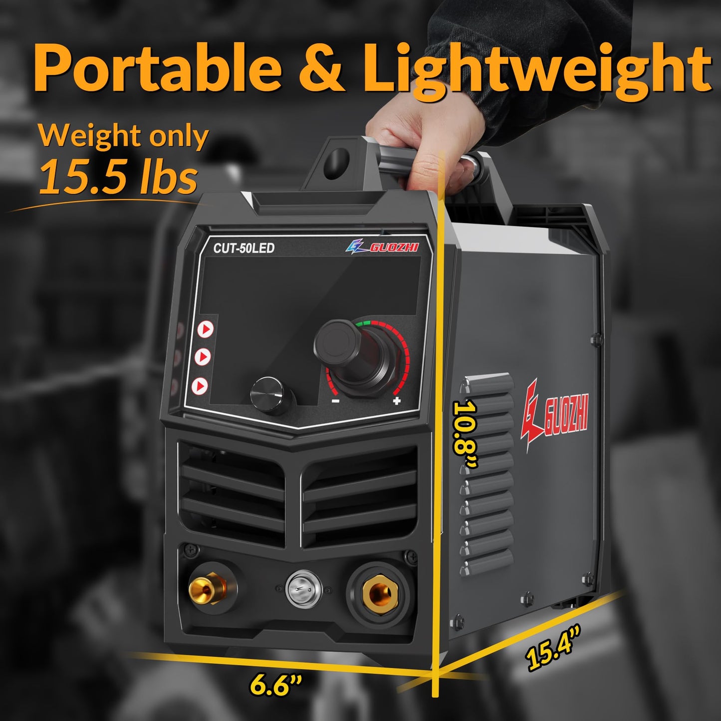 GZ GUOZHI Plasma Cutter 50A, Dual Voltage 110V/220V Portable Plasma Cutting Machine with Large LED Display, 12mm Clean Cut, 20mm Max Depth(CUT-50LED)