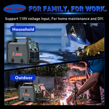 GZ GUOZHI Welder Machine, LCD 3 in 1 Welder,MIG Welder，Stick Welder ,Lift TIG, With Flux Core Welding Wire( E71T-GS)