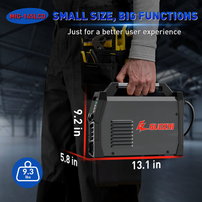 GZ GUOZHI Welder Machine, LCD 3 in 1 Welder,MIG Welder，Stick Welder ,Lift TIG, With Flux Core Welding Wire( E71T-GS)