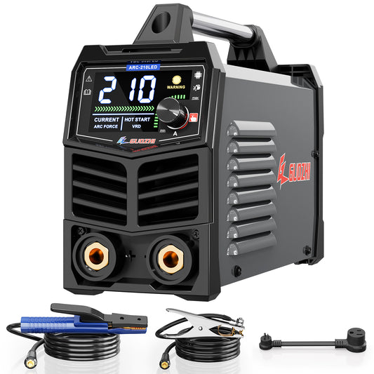 GZ GUOZHI 110V/220V 210A Stick Welder, High-Power ARC Welding Machine with Full Electrode Compatibility and Large LED Display